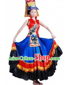 Chinese Yi Tribe Clothing and Hat for Women
