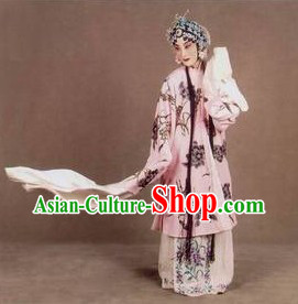 Ancient Chinese Opera Flower Embroidery Young Women Long Sleeve Robe