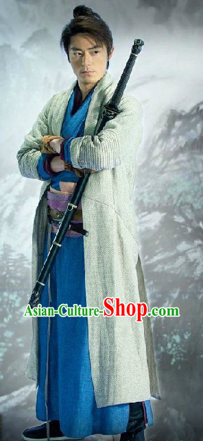 Ancient Chinese Knight Swordsman Costumes and Cape Complete Set