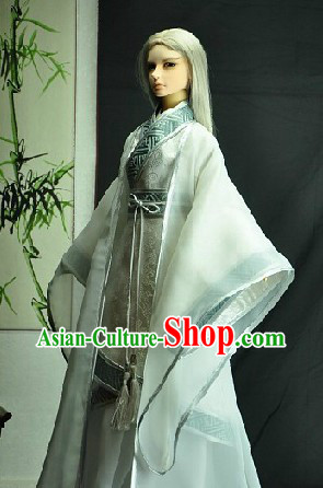 Ancient Chinese White Guzhuang Costumes for Men