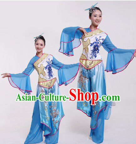 Chinese Classical Stage Performance Dance Costumes and Headpieces