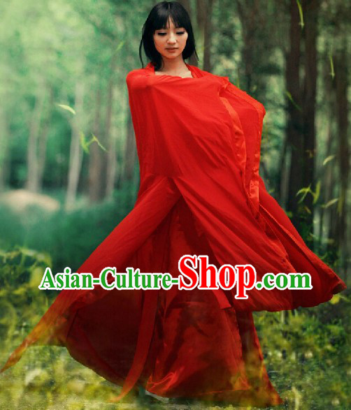 Ancient Chinese Red Han Fu Guzhuang Costumes