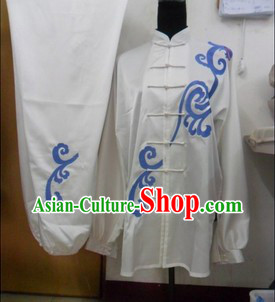 Traditional Chinese White Silk Kung Fu Uniform