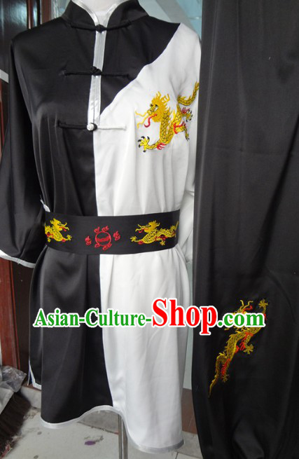 Traditional Chinese Black and White Dragon Martial Arts Wu Shu Dresses