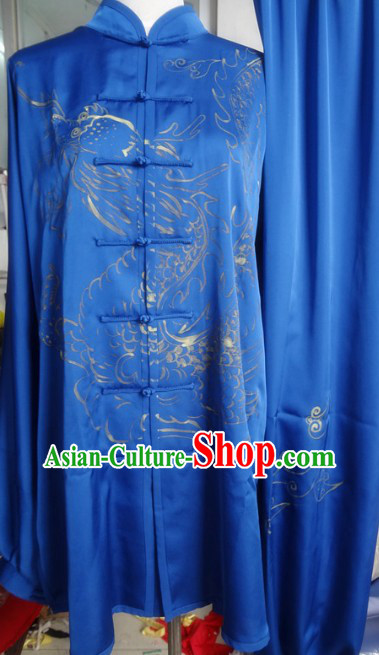 Chinese Classical Blue Dragon Gong Fu Wu Shu Clothes