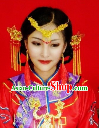 Chinese Classical Wedding Bridal Forehead Accessories and Hairpins