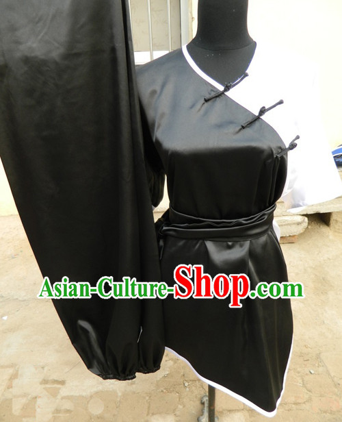 Traditional Chinese Black and White Short Sleeve Gong Fu Uniform