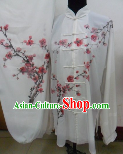 Traditional Chinese Hand Painted Plum Blossom Tai Chi Suit