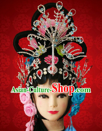 Chinese Classic Phoenix Coronet Hair Accessories and Long Wig