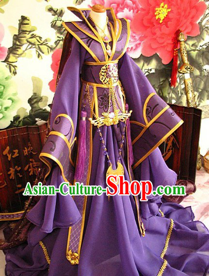 Ancient Chinese Purple Hanfu Clothes for Men