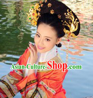 Qing Dynasty Chinese Palace Lady Wig and Hair Accessories Set