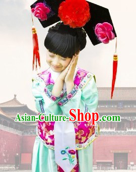 Beijing Imperial Palace Lady Costume and Hat for Kids