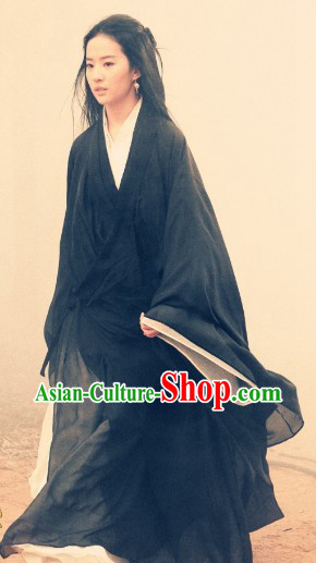 Ancient Chinese Black Beauty Diao Chan Liu Yifei Clothing Complete Set for Women