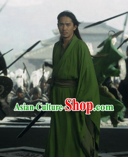 Liang Chaowei Tony Leung Chiu Wai Green Han Clothing in Film Hero