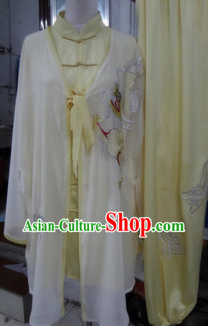 Professional Tai Chi Embroidered Dragon Cape and Uniform for Men or Women