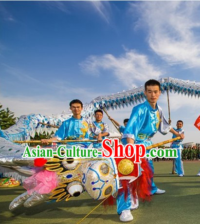 Traditional Silver Dragon Dance Equipment for Ten College Students