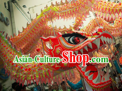Reflected Color Spring Festival Dragon Dance Head and Body Costume for 15 to 16 People