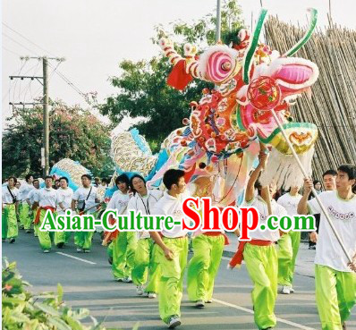 Supreme Big Ceremony Natural Wool Dragon Dance Head and Body Costume for 25 to 26 People