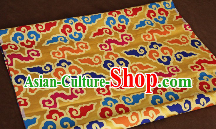 Yellow Traditional Chinese Tibetan Fabric