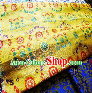 Golden Traditional Chinese Tibetan Fabric