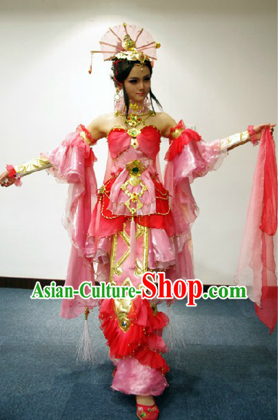 Ancient Chinese Princess Beauty Cosplay Costumes and Accessories Complete Set