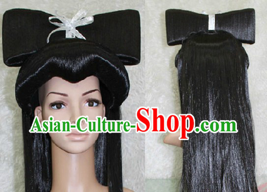 Ancient Chinese Black Fairy Bai Niang Zi Long Wig
