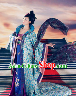 Ancient Chinese Tang Princess Clothing and Hair Accessories Complete Set
