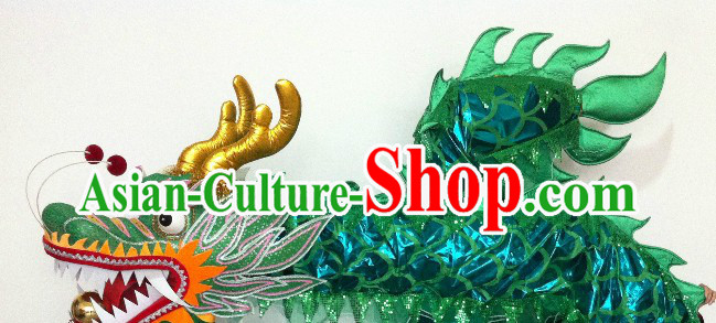 Shinning Green China Dragon Dance Costumes for 13-14 Adults