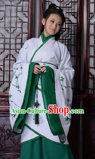 Ancient Chinese Handmade Han Fu Gu Zhuang Costumes for Women