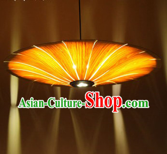 Classic Natural Wood Southeast Asian Hanging Lantern