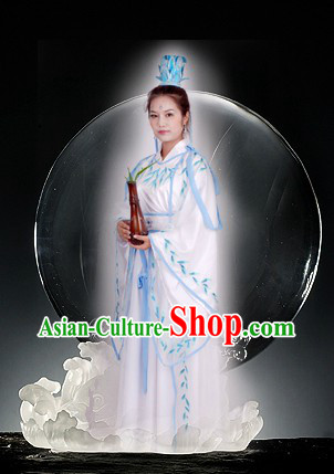 Ancient Chinese Embroidered Leaf Legend Guan Yin Budda Parade Costume