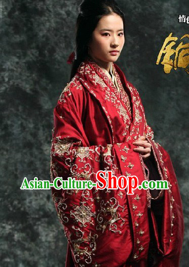 Ancient Chinese Tong Que Tai Red Liu Yifei Empress Costumes