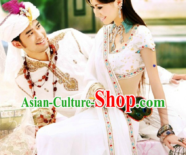 Traditional Indian White Wedding Dresses for Men and Women