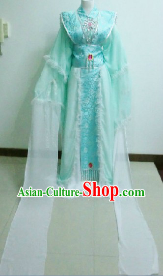 Ancient Chinese Light Blue Dancing Queen Costumes