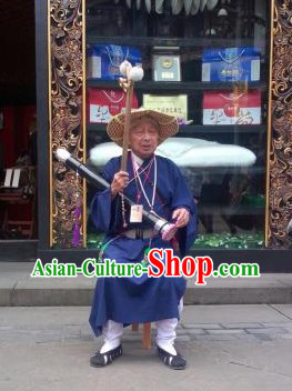 Traditional Chinese Legend Taoist Monk Costumes Robe and Hat