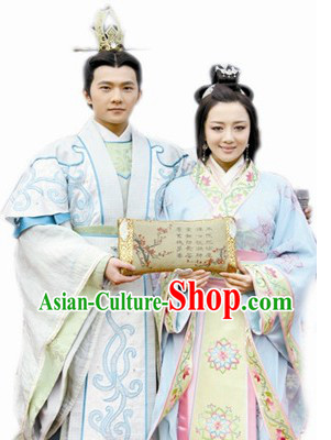 Ancient Chinese Loved Couple Clothing Two Complete Sets