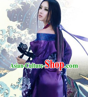 Blue Traditional Chinese Lute Costume Complete Set