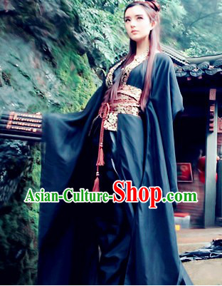 Black Traditional Ancient Chinese Swordsman Costume