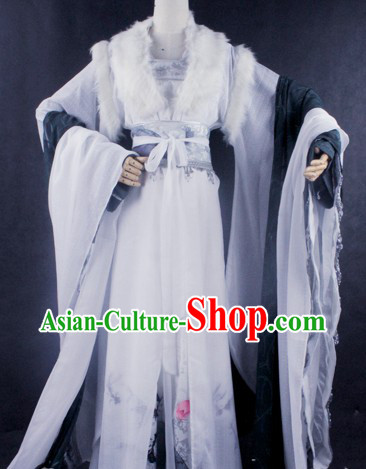 Ancient Chinese White Emperor Cosplay Costumes for Men