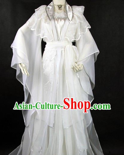 Ancient Chinese White Princess Cosplay Costume for Women