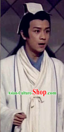 Ancient Chinese Tian Long Ba Bu TVB Drama Character Duan Yu Costumes and Headwear for Men