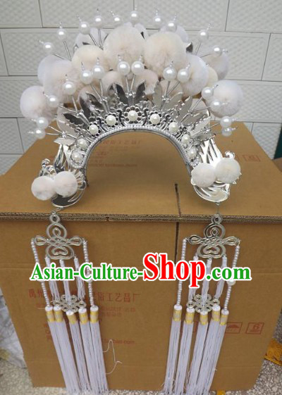 Traditional Peking Opera White Phoenix Coronet