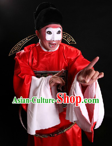 Red Chinese Ancient Official Costumes and Hat for Men
