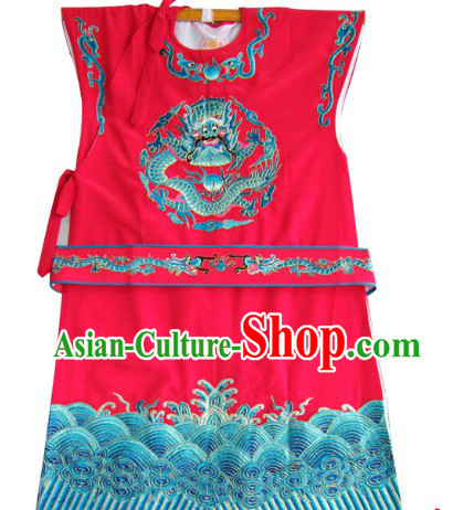 Red Traditional Chinese Opera Dragon Embroidery Long Jacket for Bao Yu or Number One Scholar