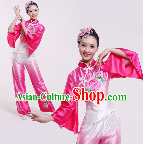Traditional Chinese Colour Transition Fan Dance Costume for Women
