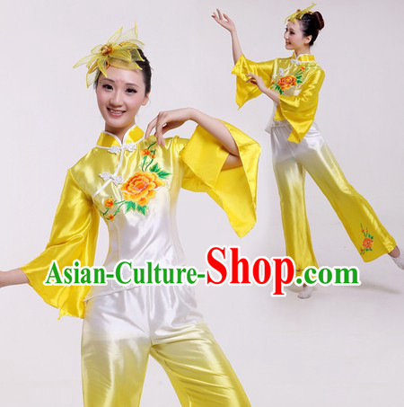 Traditional Chinese Colour Transition Fan Dancing Costumes for Women