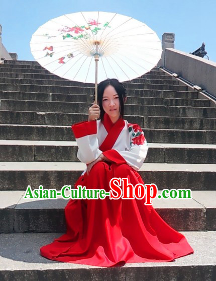 Hands Painted Peony Song Dynasty Female Clothing Complete Set