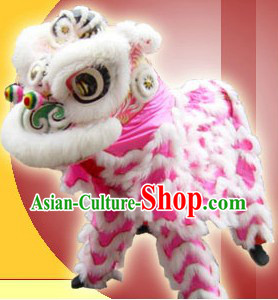 White Wool Hok San Lion Dance Costumes Complete Set for Adults