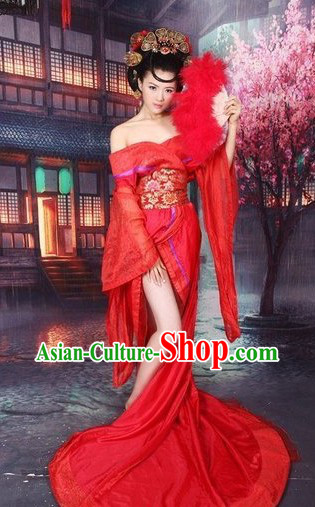 Ancient Chinese Guzhuang Style Costumes and Hair Accessories Complete Set