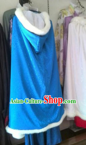 Blue Winter Mantle Hanfu Clothing